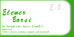 elemer borsi business card